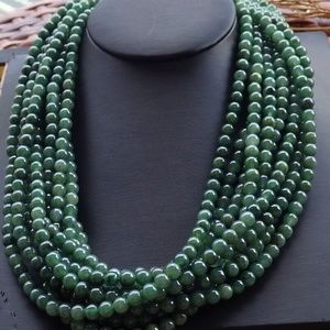 1 PC Certified Natural Burma A JADE Jadeite 5mm beads Necklace 20 inches